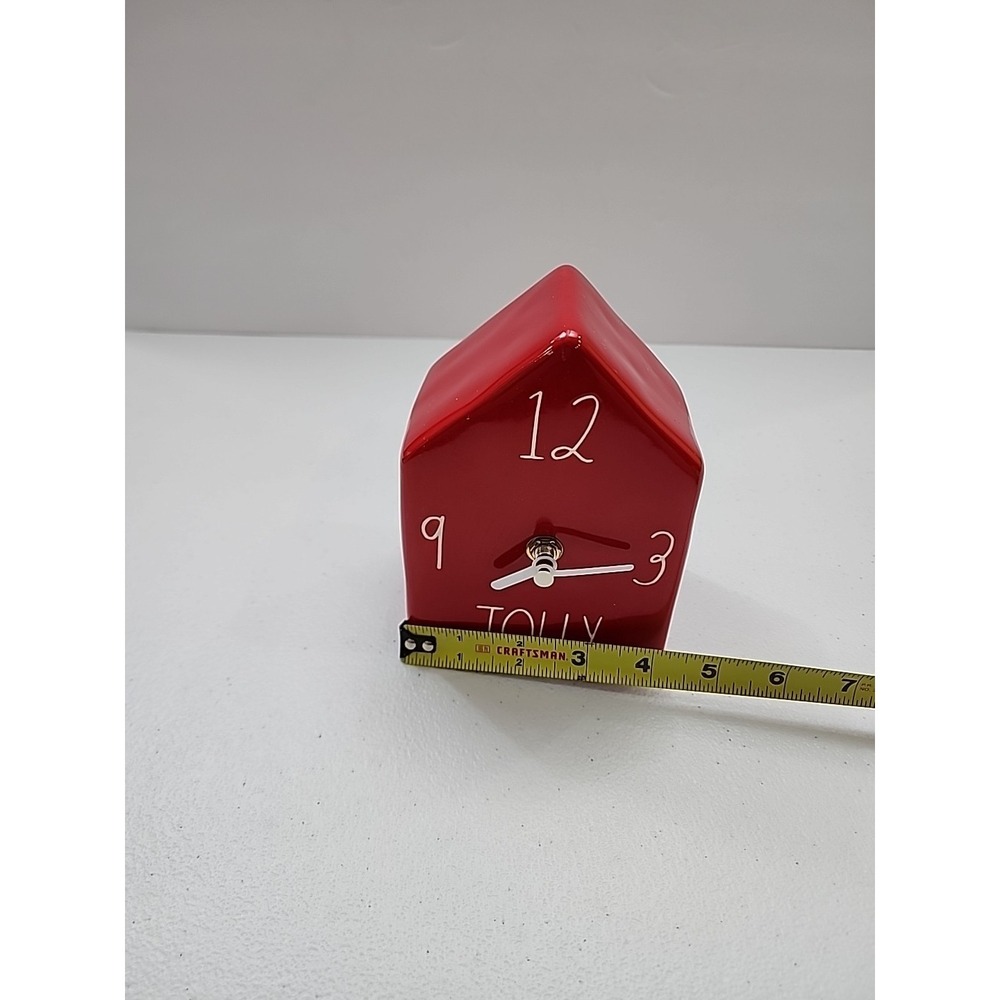 Rae Dunn 2020 Red Jolly Clock White Lettering. Tested Works - Picture 14 of 15